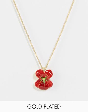 Les Nereides Flower Necklace - Red