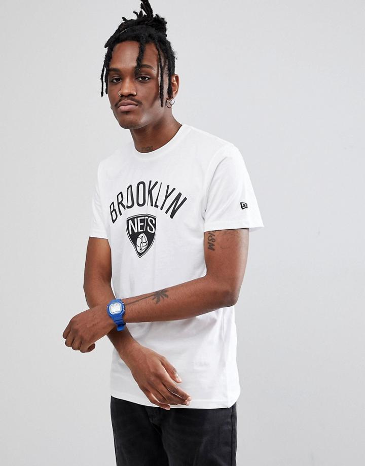 New Era Nba Brooklyn Nets T-shirt In White - White