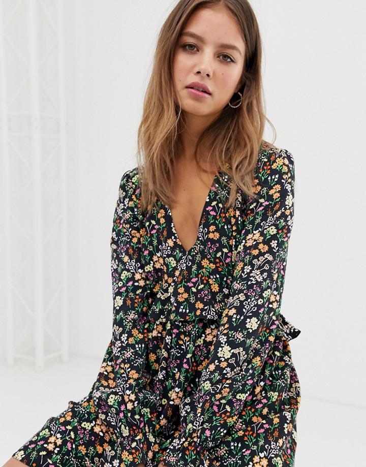 Nobody's Child Long Sleeved Tea Dress In Vintage Floral - Multi