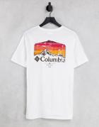 Columbia Pikewood Graphic Back Print T-shirt In White
