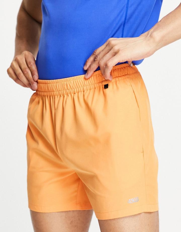 Asos 4505 Icon Training Shorts In Mid Length With Quick Dry In Orange