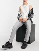 Topman Slim Jeans In Light Gray