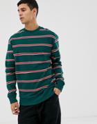 New Look Sweatshirt With Stripe Detail In Green - Green