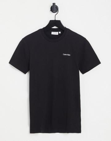 Calvin Klein Cotton Blend T-shirt With Logo In Black - Black