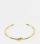 Asos Design 14k Gold Plated Cuff Bracelet In Knot Design
