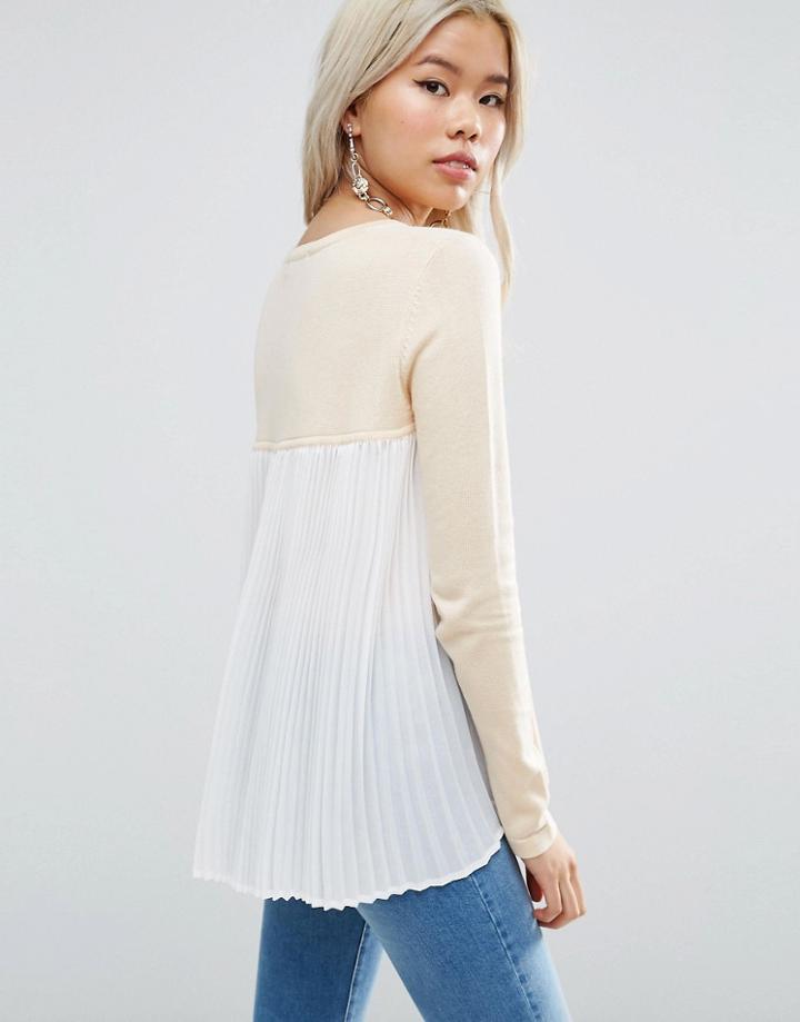 Asos Sweater With Pleat Back - Blue