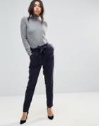 Y.a.s Civa Belted Peg Pants - Navy