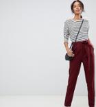 Asos Design Tall Woven Peg Pants With Obi Tie - Red