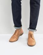 Asos Brogue Shoes In Vegetan Leather - Beige
