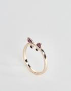 Asos Jewel Cat Ring - Copper