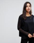 Blend She Evy Long Sleeve Top - Black
