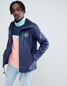 Herschel Supply Co Forecast Hooded Coach Jacket Rubberised In Navy - Navy