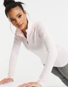 Under Armour Training Tech 1/2 Zip Long Sleeve Top In Peach-pink