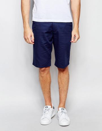 Farah Smart Shorts In Honeycomb Cotton - Navy