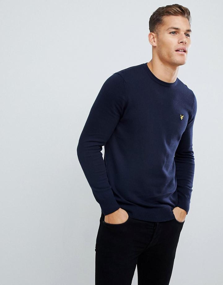 Lyle & Scott Sweater In Cotton In Navy - Navy