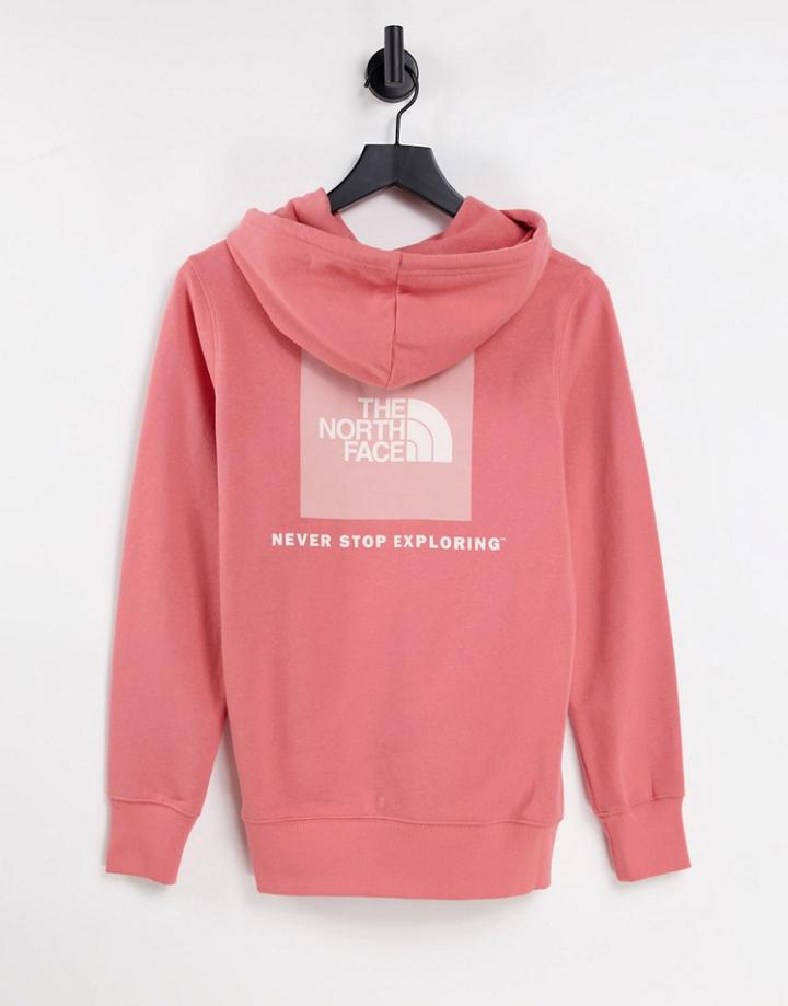 The North Face Nse Box Back Print Hoodie In Pink