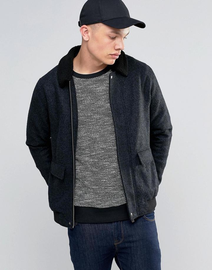 Another Influence Sherpa Collar Jacket - Black