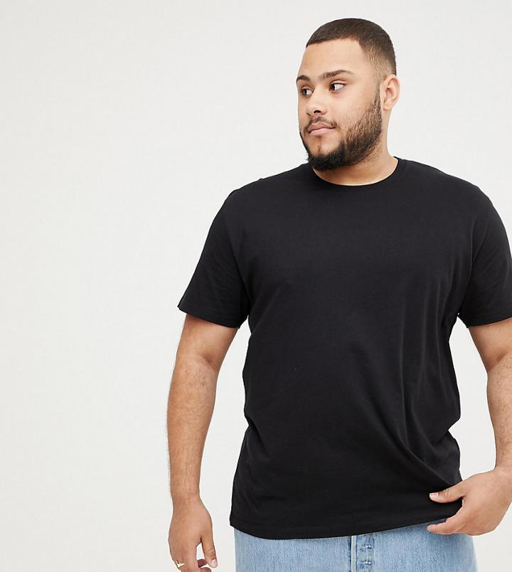 Asos Design Plus Relaxed Fit T-shirt In Black - Black
