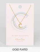 Orelia Gold Plated Large C Initial Necklace - Gold