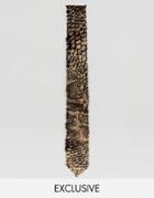 Noose & Monkey Snake Print Velvet Blade Tie - Black