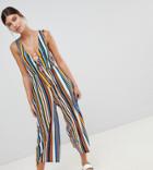 Boohoo Striped Tie Front Jumpsuit - Multi