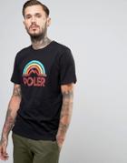 Poler T-shirt With Large Rainbow Logo - Black