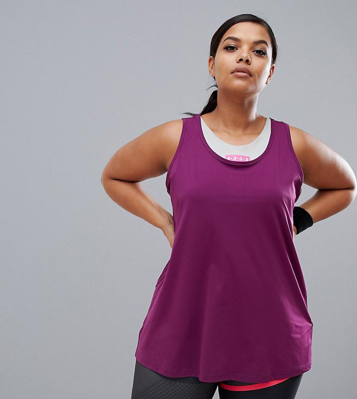 Asos 4505 Curve Loose Fit Run Tank With Pleat Back - Purple