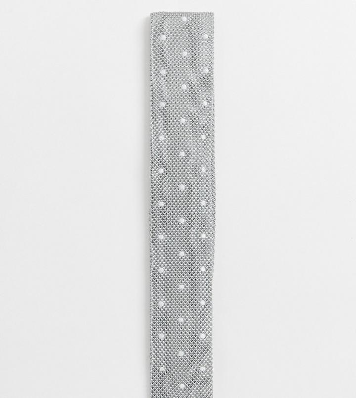 Noak Polka Dot Tie In Gray - Gray