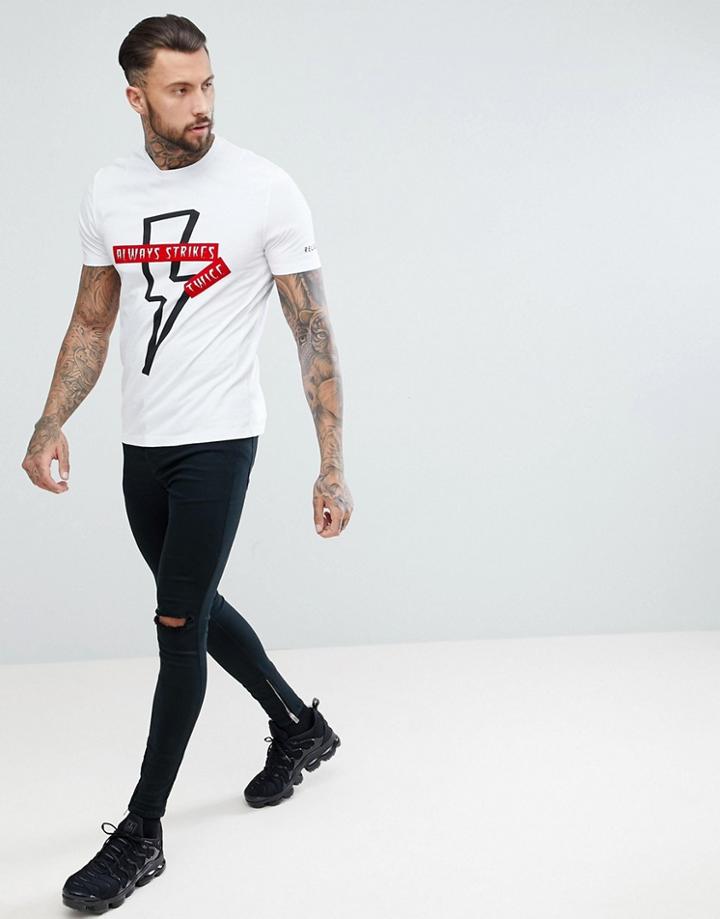 Religion T-shirt In White With Lightening Print - White