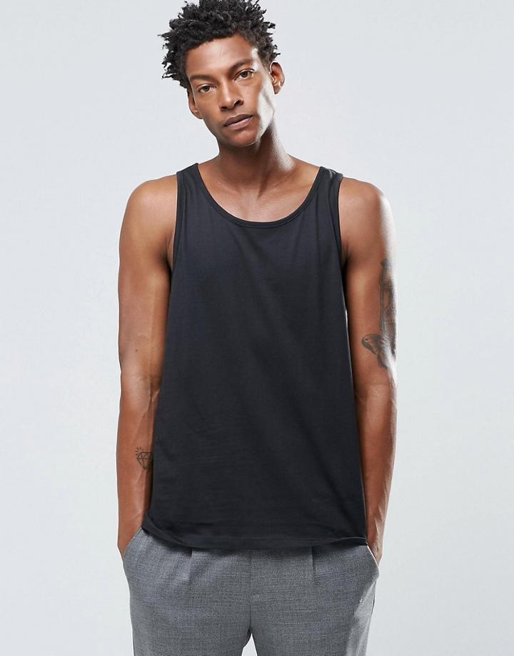Adpt Basic Tank Tank With Loose Crew Neck - Black