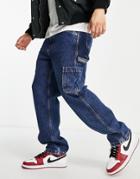 Tommy Jeans Skater Carpenter Loose Fit Jeans In Mid Wash-blue