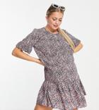 Pieces Maternity Midi Smock Dress In Lilac Whimsy Floral-multi