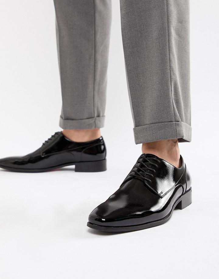 Aldo Bussum Lace Up Shoes In Patent Black - Black