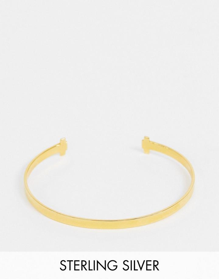 Astrid & Miyu 14 Gold Slim Bangle Layering Cuff Bracelet