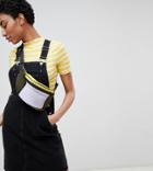 Asos Design Tall Denim Overall Dress In Washed Black