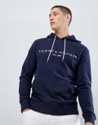 Tommy Hilfiger Chest Embroidered Logo Hoodie In Navy - Navy