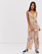 Noisy May Abstract Print Wide Leg Jumpsuit-multi