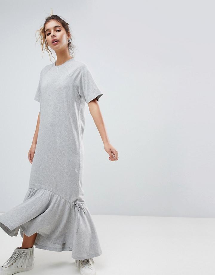 Asos Drop Hem Maxi Dress - Gray