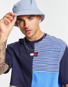 Tommy Jeans Cotton Cut And Sew T-shirt In Navy - Navy