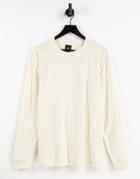 Vans Terrycloth Long Sleeve T-shirt In Cream-white