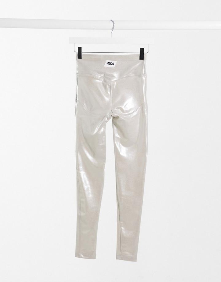 Asos 4505 Pearlized Full-length Leggings-white