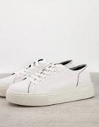 Pull & Bear Flatform Sneaker In White