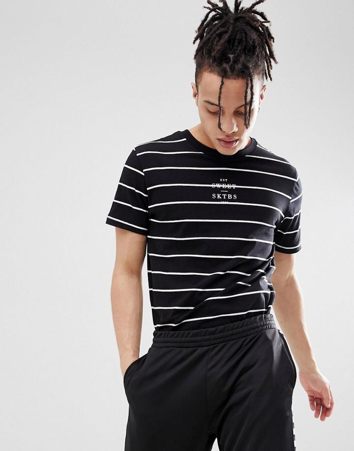 Sweet Sktbs Striped T-shirt In Black - Black