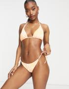 Asos Design Mix And Match Triangle Bikini Top In Sunbleached Orange Tie Dye