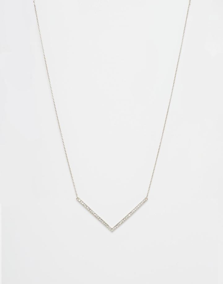 Oasis Pave V Short Pendant Necklace - Gold