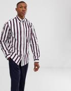 Jack & Jones Originals Shirt With Vertical Stripe In Regular Fit-white