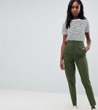 Asos Design Tall Mix & Match Highwaist Cigarette Pants - Green