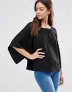 Vero Moda Sira Volume Sleeve Top - Black