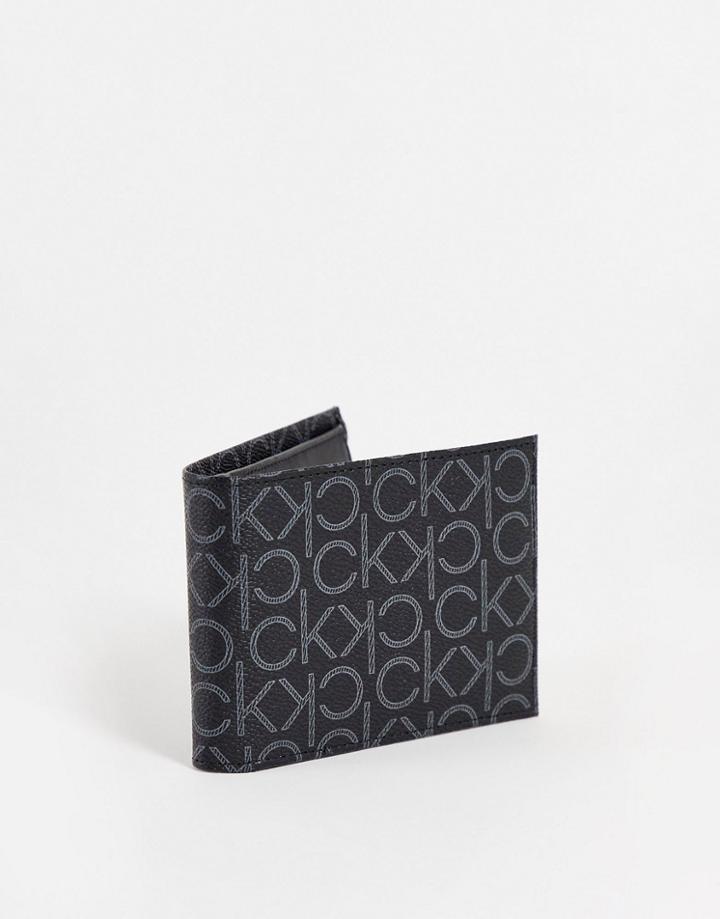 Calvin Klein New Monogram 5cc Coin Purse In Black