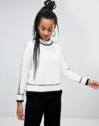 Mango Contrast Stripe Piping Sweater - Multi